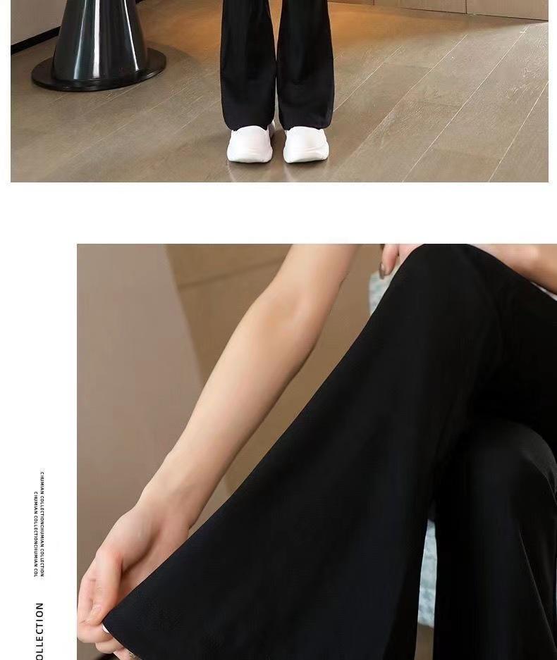 Women's High Waist Black Velvet Bell Bottom Leggings