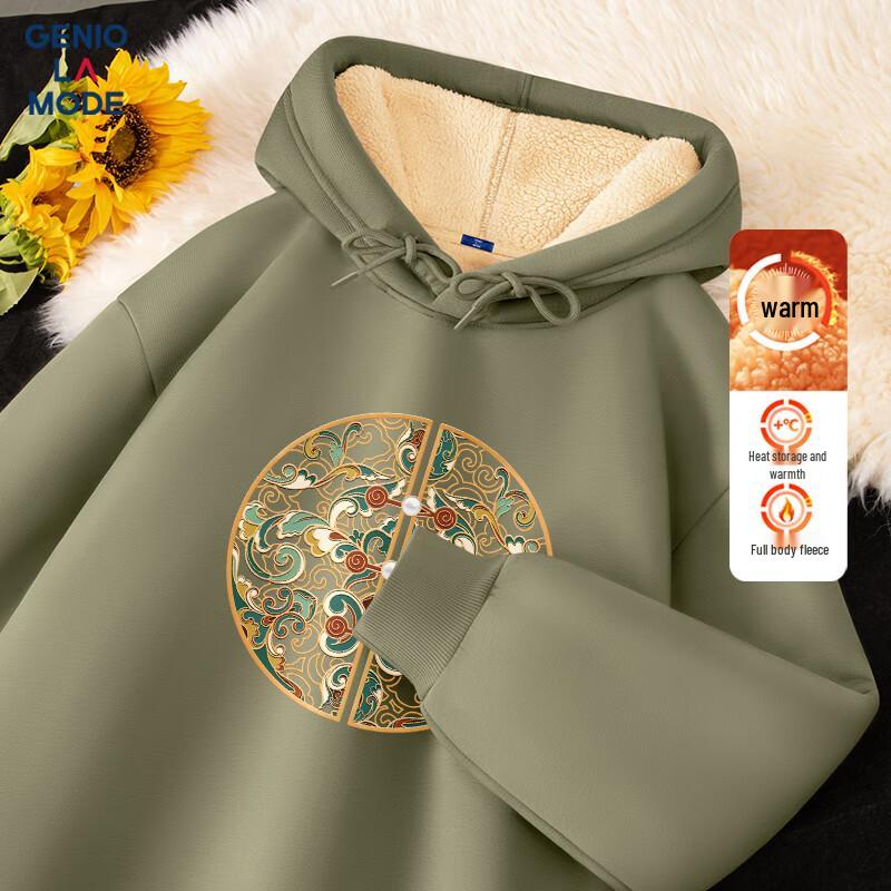 

GENIOLAMODE Men s Heavyweight Sherpa Lined Hoodie 3XL