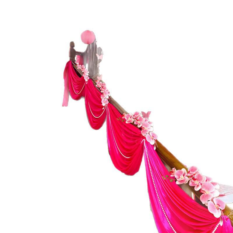 Wedding Handrail Decoration: Double Happiness Floral Strip for Staircases and Corners