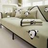 Chenille Four Seasons Universal Sofa Cushion Anti Slip Cartoon Panda Embroidered Sofa Cover Solid Color Couch Mat Backrest Towel