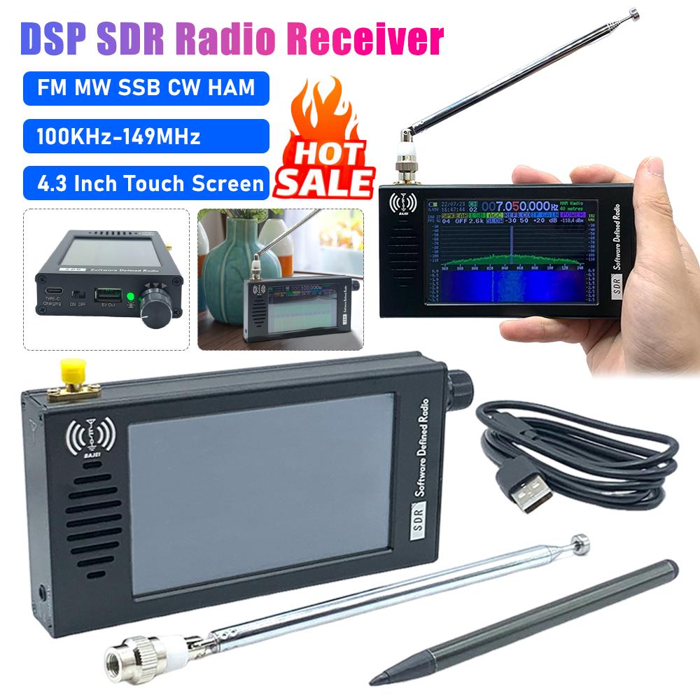 DSP SDR Radio Receiver Shortwave Radio Receiver Rechargeable Shortwave AM FM DSP Radio with Headphone Antenna Jack for Outdoor