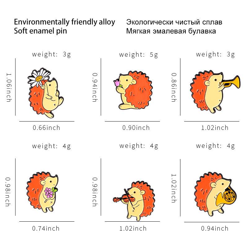 Cute Cartoon Hedgehog Enamel Brooch - Alloy Anti-Exposure Pin