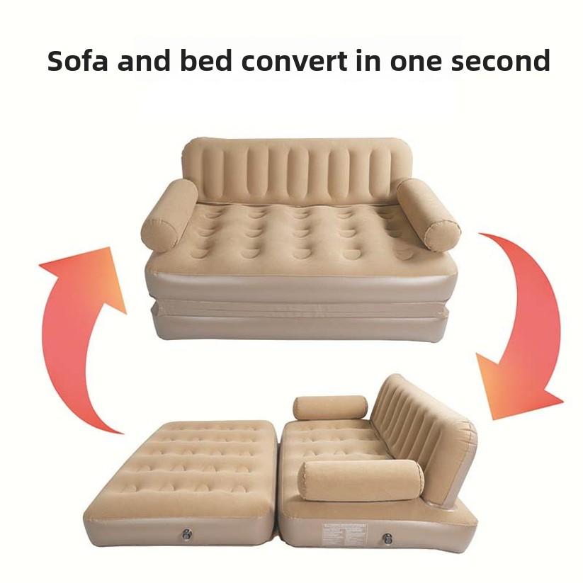 Outdoor Indoor Portable 2-in-1 Inflatable Sofa Bed Folding Mattress Automatic Inflatable Camping Portable Sofa Bed