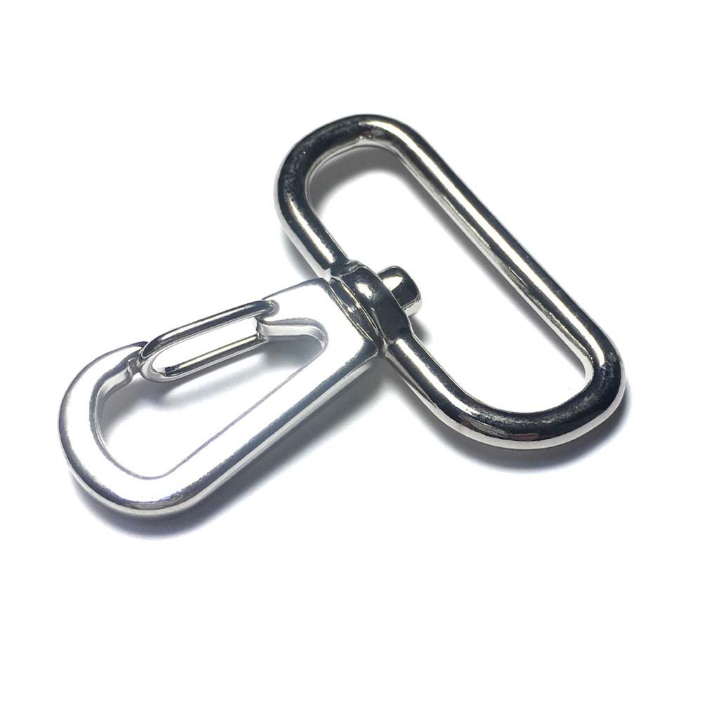 Craft Parts Shop 30mm Snap Hooks (10 pieces) for Shoulder Belts and Keychains (Silver)