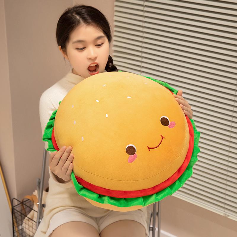 Creative Hamburger Plush Toy Soft Stuffed Kawaii Padded Cushion Funny Food Pillow Cute Burger Bread Doll Birthday Gift New