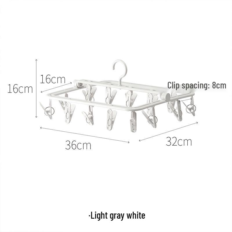 Windproof Multi-Clip Plastic Clothes Hanger for Balcony - Ideal for Baby Socks and Underwear