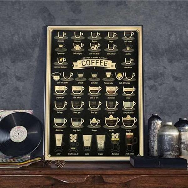 

Nostalgic 1pc Vintage Bar Cafe Decoration Kraft Paper Poster Sticker Wall 51.5cm* 36cm