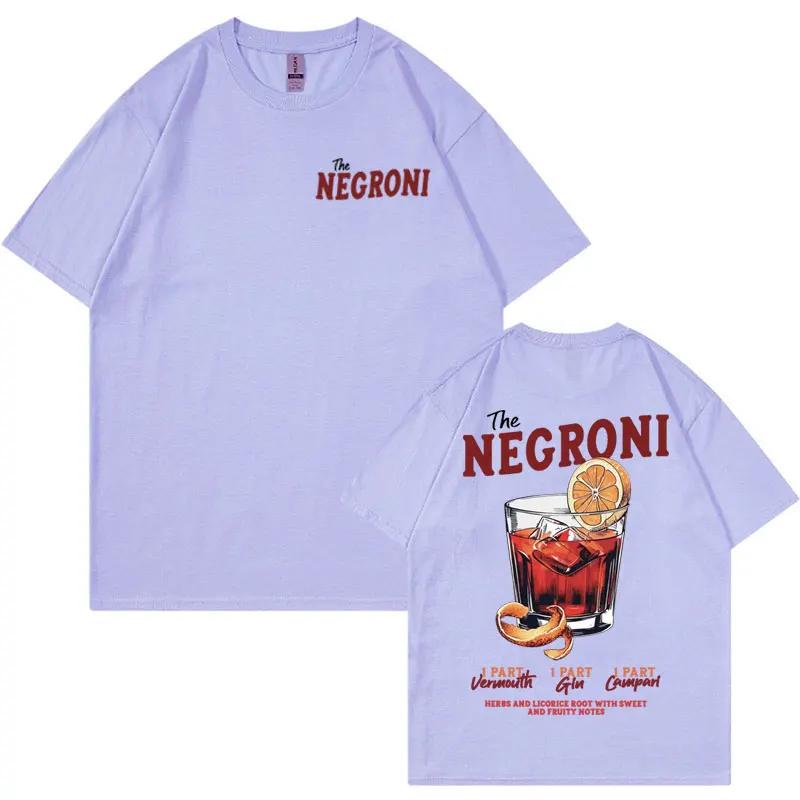 THE NEGRONI Unisex T Shirt Funny Cocktail Themed Gift Meme T-shirts Men Summer Pop Art Vintage Fashion Short Sleeve T-shirt Tops