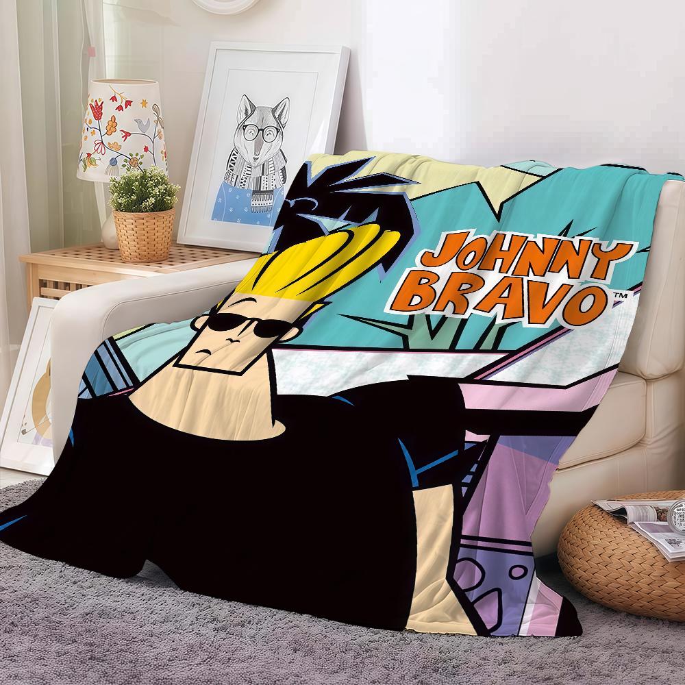 Coperta Cartoon J Johnny B Bravo per Divano Ufficio Letto Aereo Viaggio Sonno Lettura Relax Campeggio Morbida e Calda