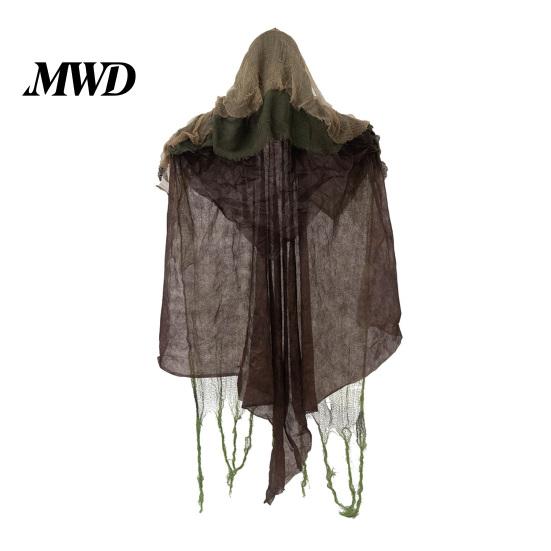 Halloween Hanging Ghost Decorations Animatronics Decoration, Sound Activated Grim Reaper Prop with LED Secret Room Props Glowing Eyes And Creepy