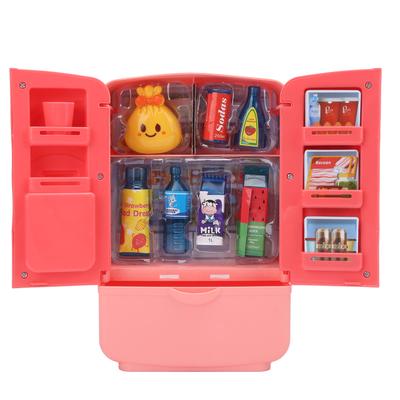 Simulation Intelligent Refrigerator Double Door Kitchen Toys Set Children Play House ToyPink