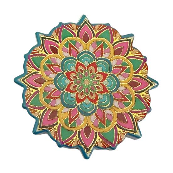 Retro Etnisk Blomst Kjøleskapsmagnet DIY Hjemmekontor Kjøkken Skap Kjøleskap 3D Vintage Fargerik Blomst Magnetisk Dekorasjon Ornament