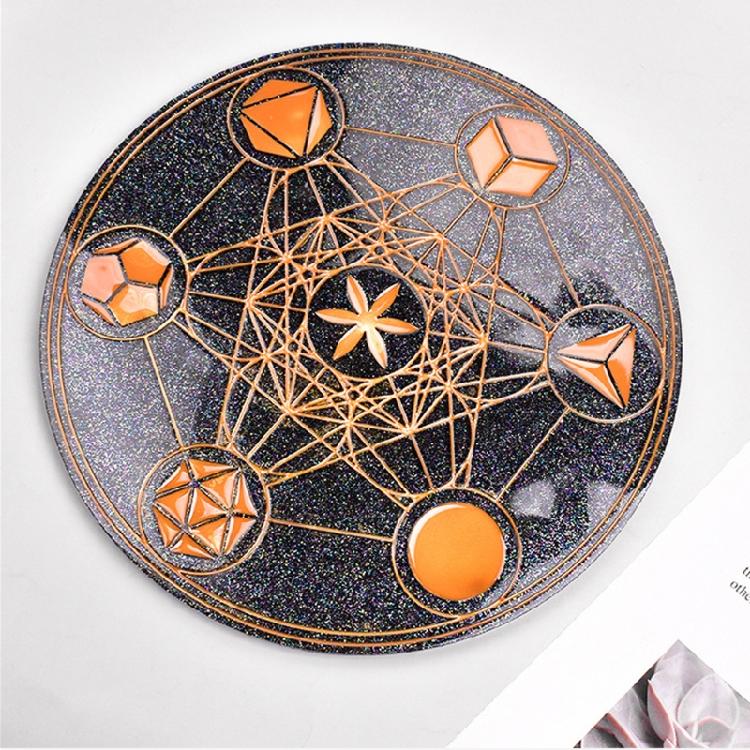 Viking Divination Rune Coaster Tray Mould Rune Stones Silicone Resin Mould