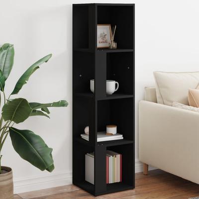 Vidaxl Corner Cabinet, Black, 33X33X132 Cm, Wood-Based Material