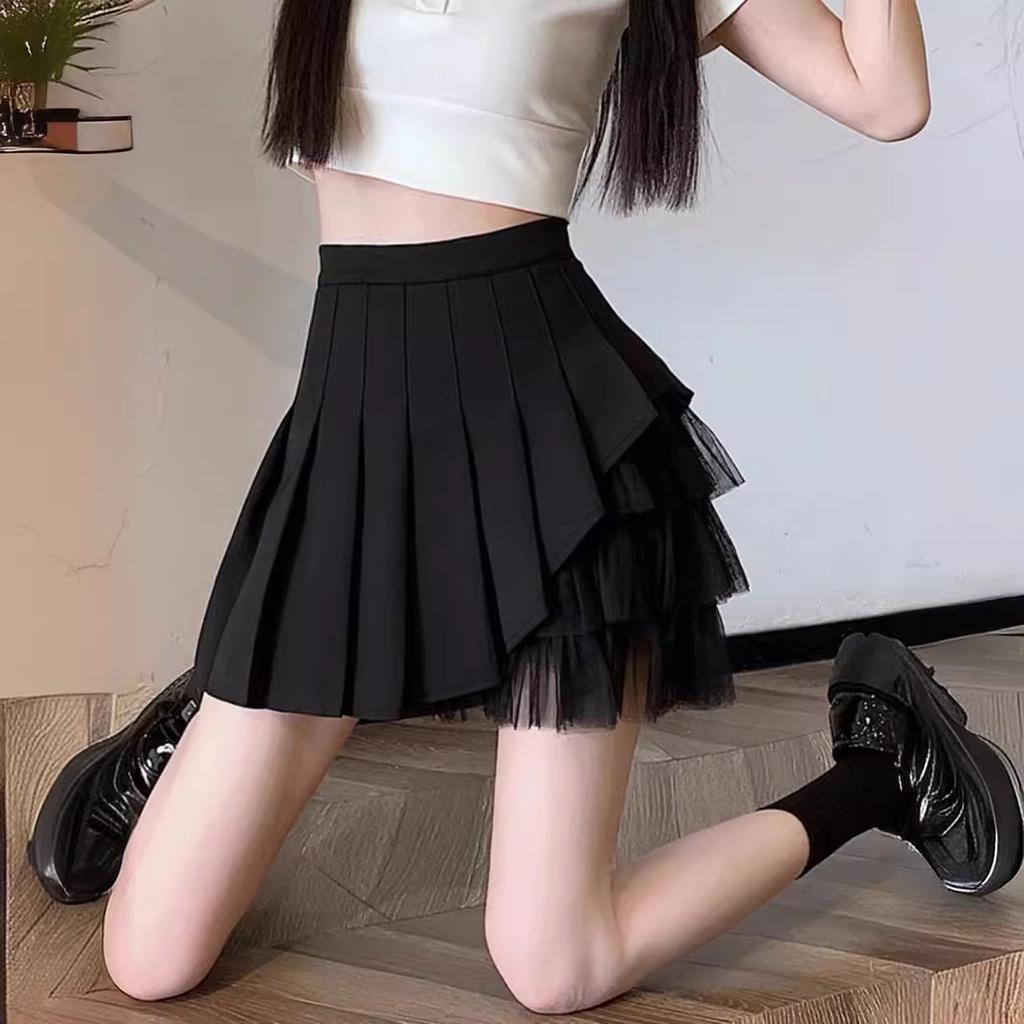 Women's Summer Slimming A-line Mesh Pleated Skirt