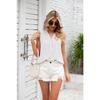 Women's Summer Solid Color V-neck Loose Chiffon Top Sleeveless Vest