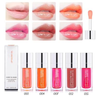 Feuchtigkeitsspendender, aufpolsternder, fünffarbiger, langlebiger, leicht zu färbender, spiegelartiger Glanz, transparenter flüssiger Lippenstift-Lipgloss für Damen