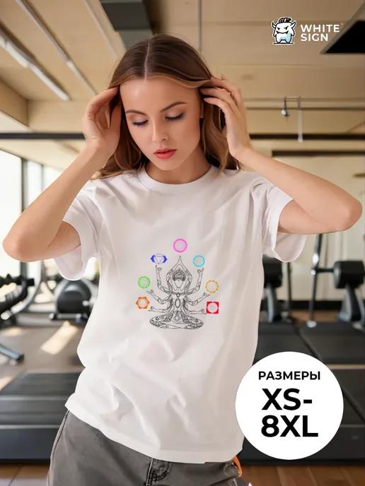 Oversized athletic T-shirt: Yoga Seven Chakras 3XL