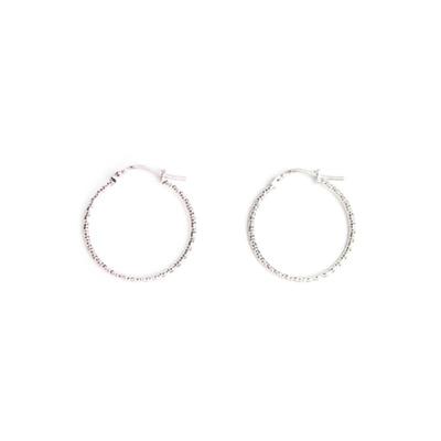RACOHA Chic Cutting Silver Ring Earring Silver One-touch Ring Earring