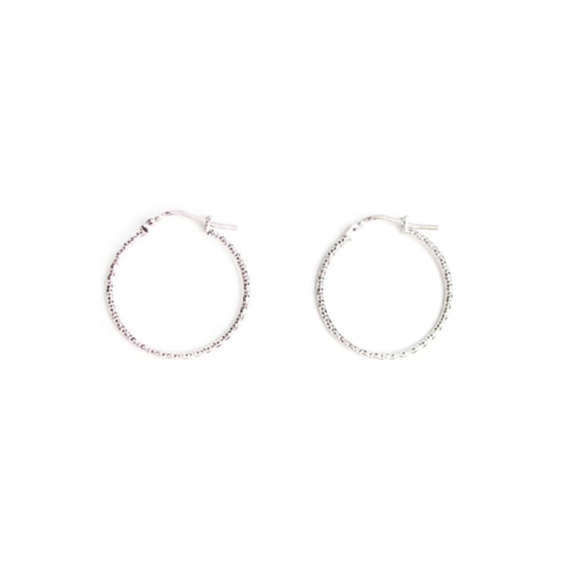 RACOHA Chic Cutting Silver Ring Earring Silver One-touch Ring Earring