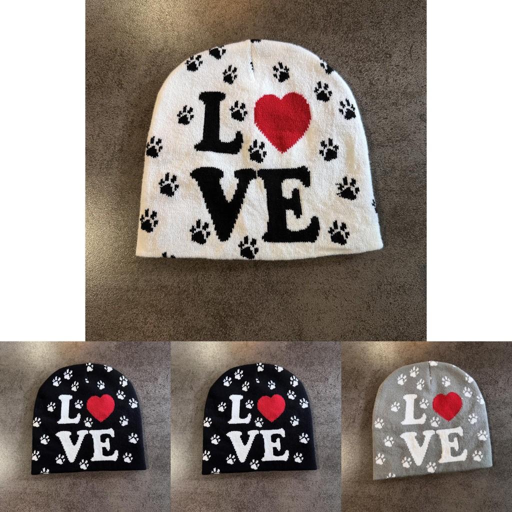 Love Letter Pattern Knitted Hat Cap With No Brim Style For Cold Seasons