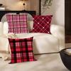 Vintage Checkered Christmas Style Pillow Case Fashion Square Pillowcase Bedroom Sofa Room Ins Decoration Leisure