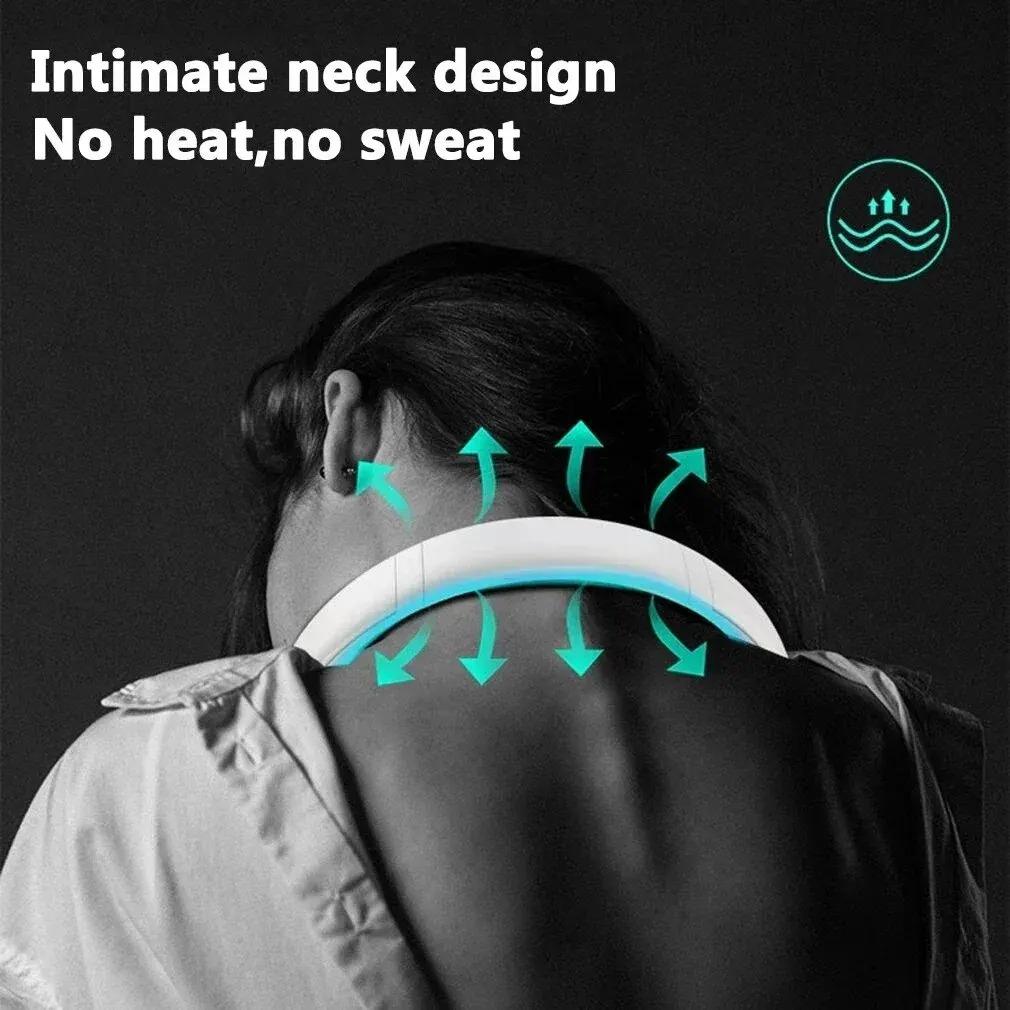 New Leaf Less Neck Hanging Small Fan USB Charging Outdoor Portable Portable Sports Neck Hanging Fan Essential for Lazy People