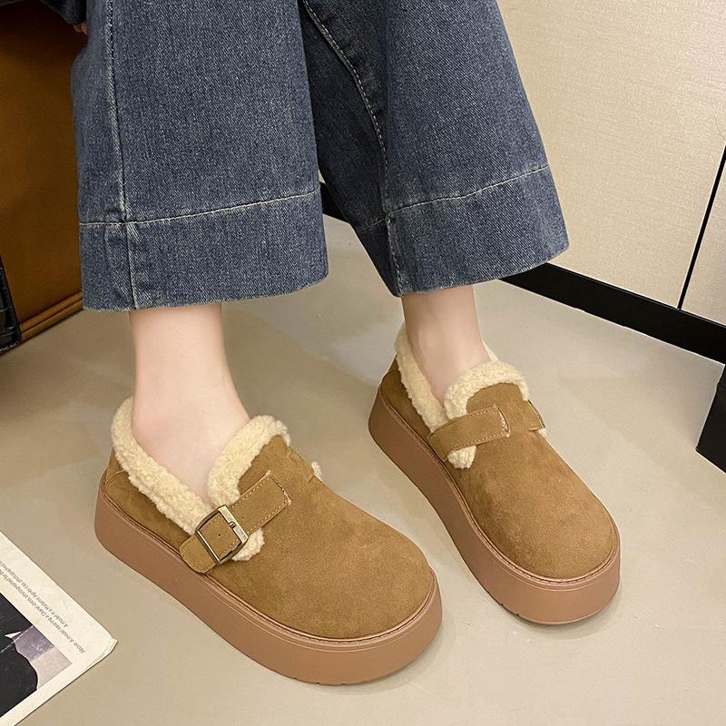 

Women s Thick Sole Large Size Thickened Winter Warm Fur One Snow Boots Padded Lining Ankle Boots Anti-slip Hiking Sports Lefebvre Shoes 40 верблюд