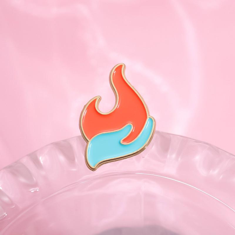 Unique Colorful Flame Brooch Enamel Coated Metal Pin Ideal Decorative Accessory For Clothing And Backpacks