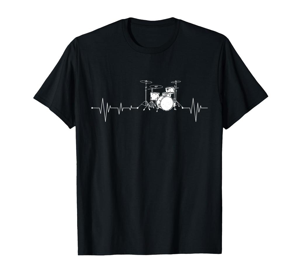 Drummer Gift Heart Rate Monitor Musical Instrument Drum T-Shirt