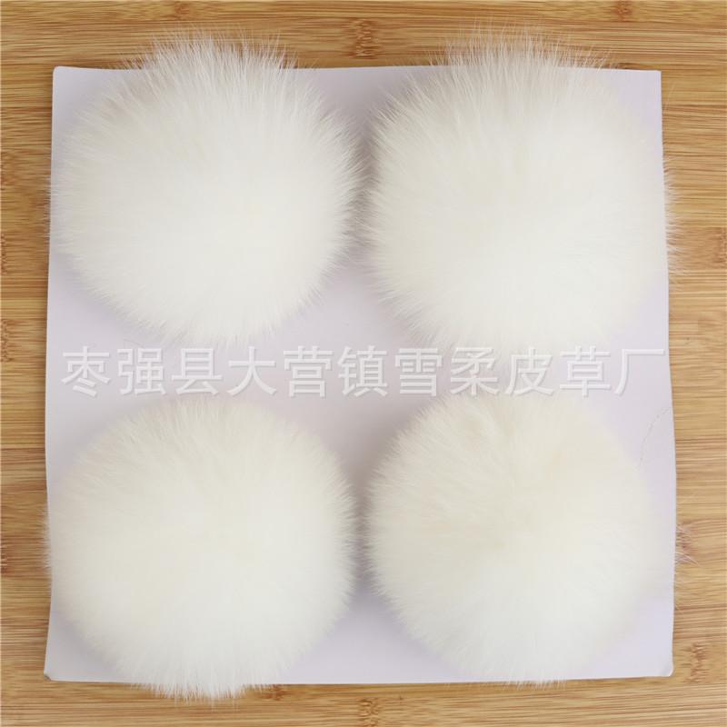 Fur Whole Leather Snap Button Fox Hair Large Hairball Clothing Shoes And Hats Accessories 9-14Cm Bag Plush Pendant