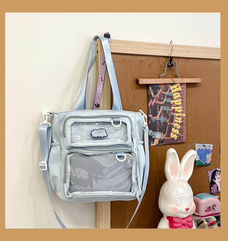 Bolso Bandolera Grande con Panel de Pantalla para Almacenamiento de Merchandising de Anime y Accesorios de Convención