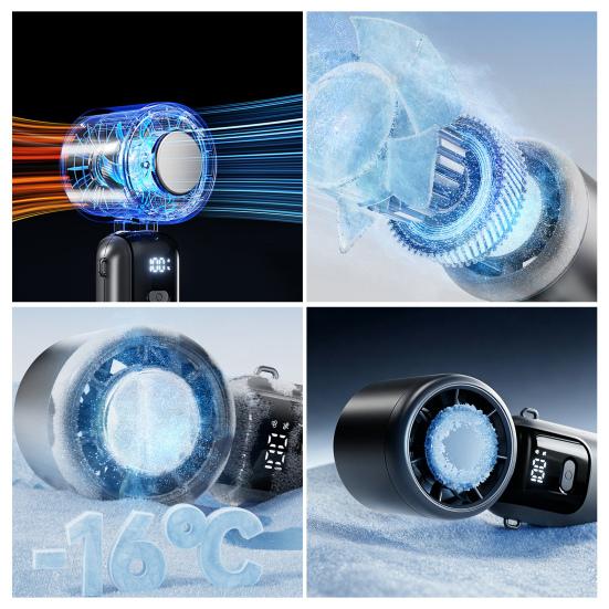Portable Rechargeable Cooling Fan Folding Mini Desktop with LED Light Fan Adjustable Wind Speed