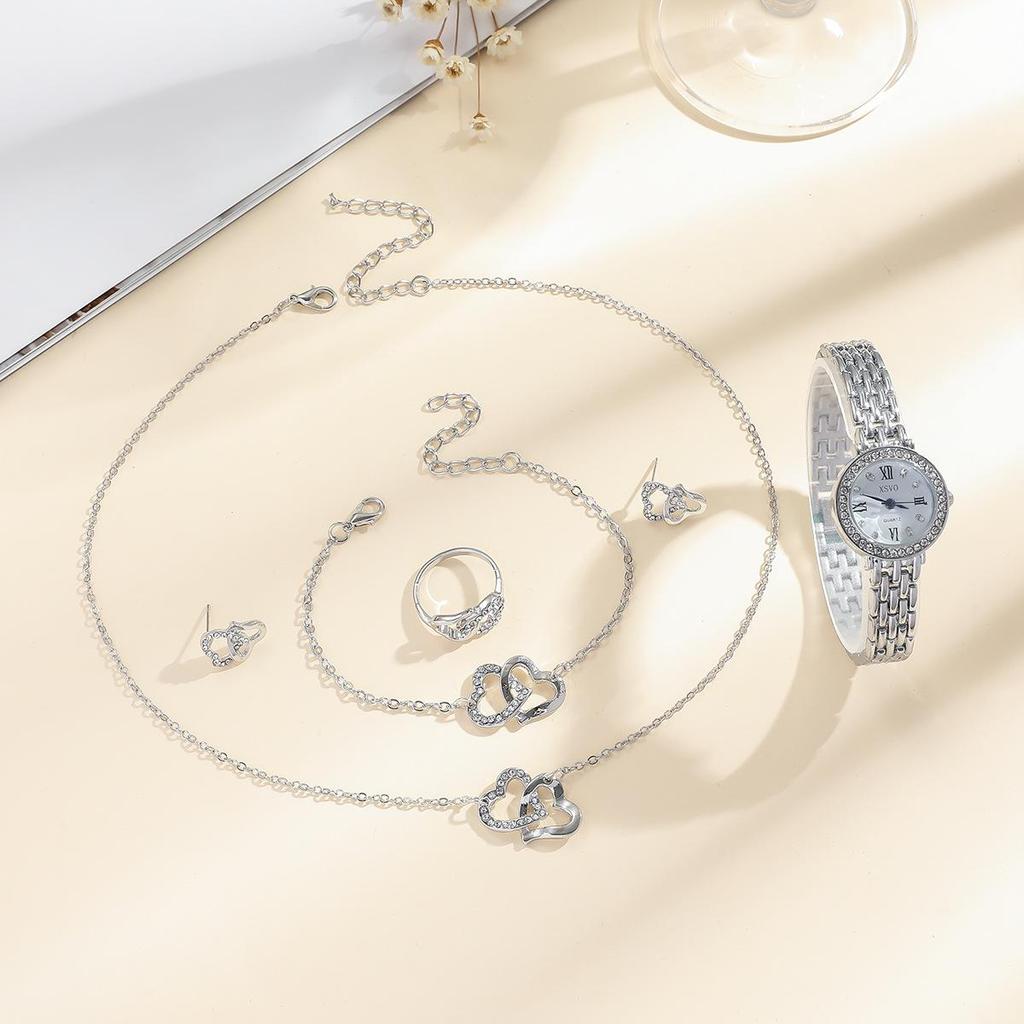 Women's Stylish Diamond-Set Quartz Watch with Versatile Steel Band