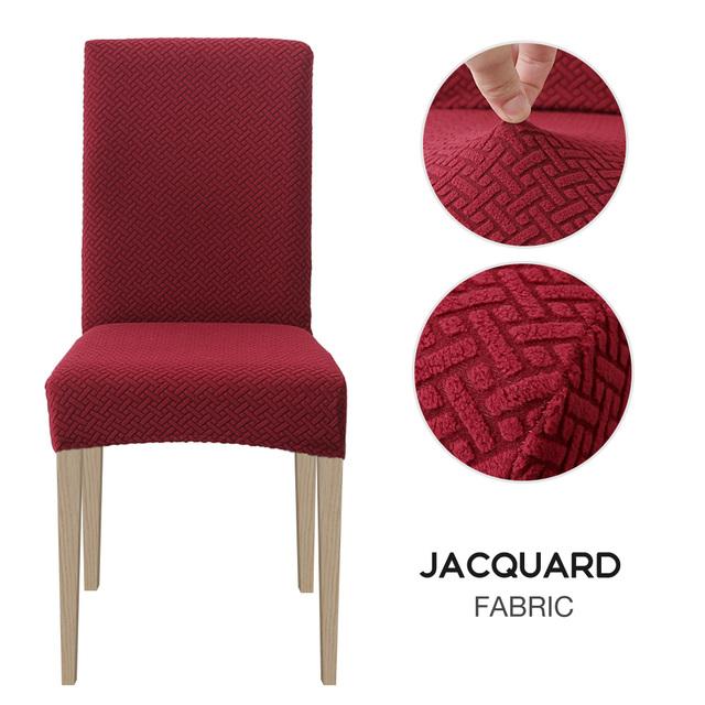 1/2/4/6 stk Spisestuestoltrekk Jacquard Spandex Slipcover Protector Case Stretch for Kjøkkenstol Sete Hotell Bankett Elastisk