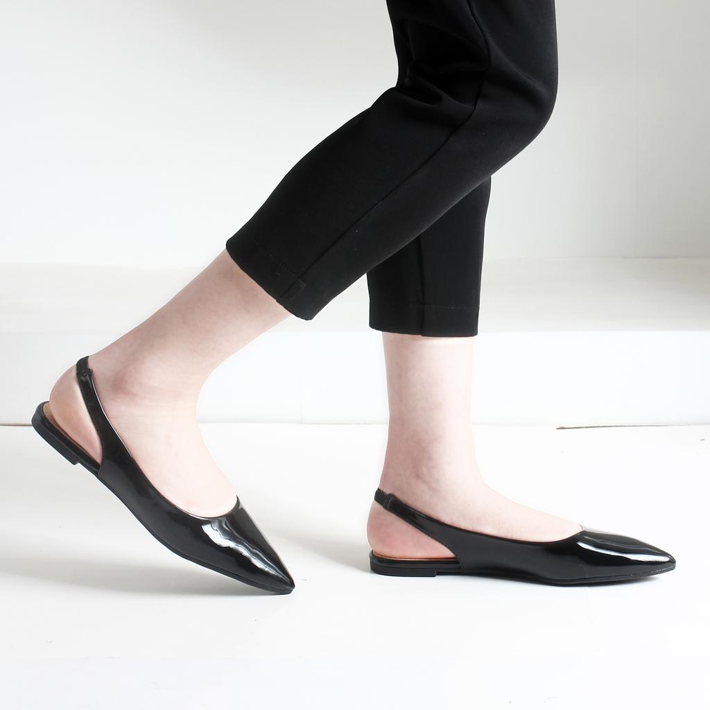 Damsandaler med spetsig tå Eleganta balettskor för damer