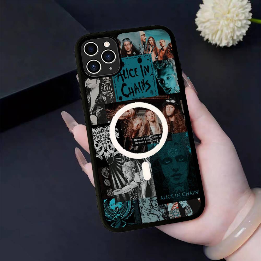 Retro Band A-Alice In C-Chains For Magsafe Magnetic Wireless Phone Case For IPhone 11 12 13 14 15 16 17 Pro Max Plus Cover