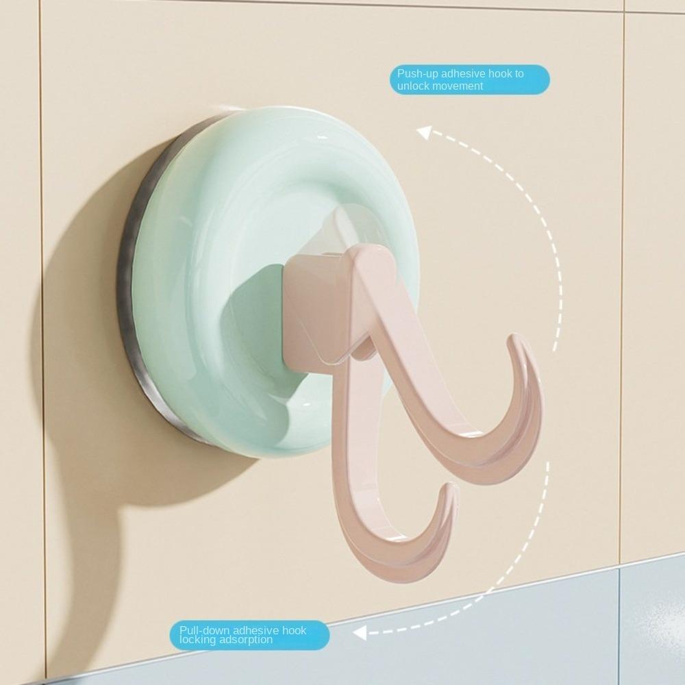 4pcs Colorful Wall Hanger Punch-free Door Hooks Strong Vacuum Suction Cup Hook  Kitchen