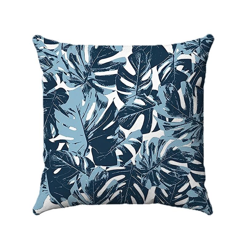 Nordic Tropical Plants Digital Printing Short Plush Pillow Covers Decorative For Car Sofa Office Cushion Cover Home Goods