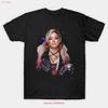 Alexa Bliss Signature 2025 Black T Shirt Vintage Washed Stretched Designer Clothes Soft Top For Everyday Wear Casual Versatile