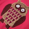 Kids' Long-sleeved T-shirt with Bright Pink Owl Print 5 Sizes Available
