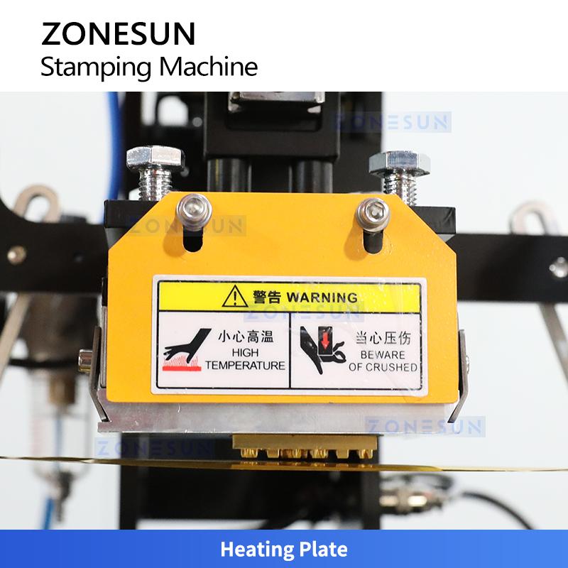 ZONESUN ZY-819K2 Pneumatische Automatische Heißfolienprägemaschine, Leder-LOGO-Rillmaschine, LOGO-Präger, Heißwortmaschine