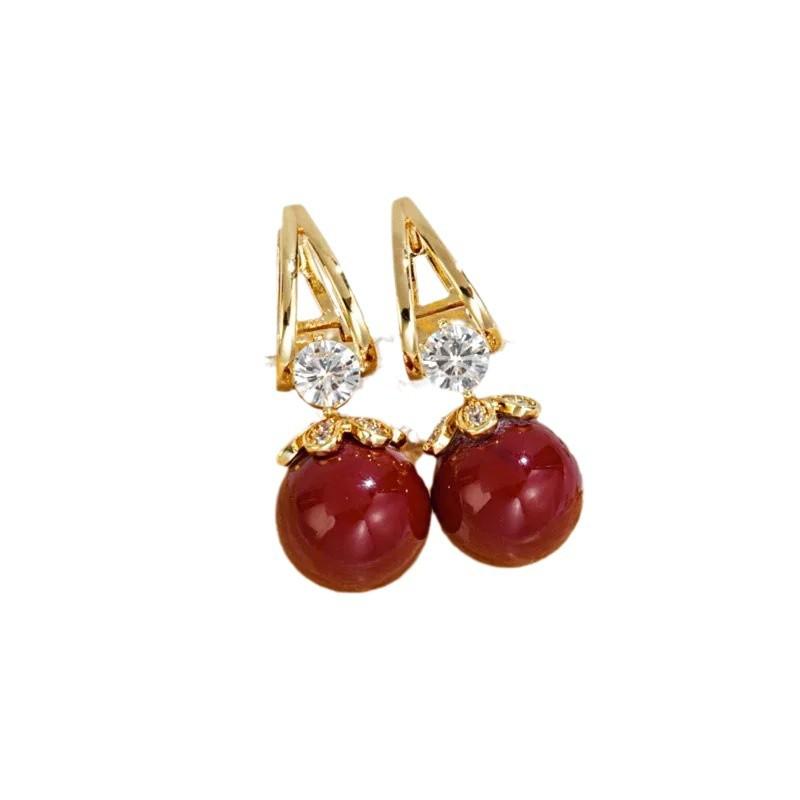 French Exquisite Light Luxury Flash Diamond Pearl Earrings Women's High-end Earrings Niche Earrings