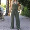 V Neck Sleeveless Waistcoat Vest Drape Wide Leg Suit Pants Casual Suit Vest Wide Leg Pant Set