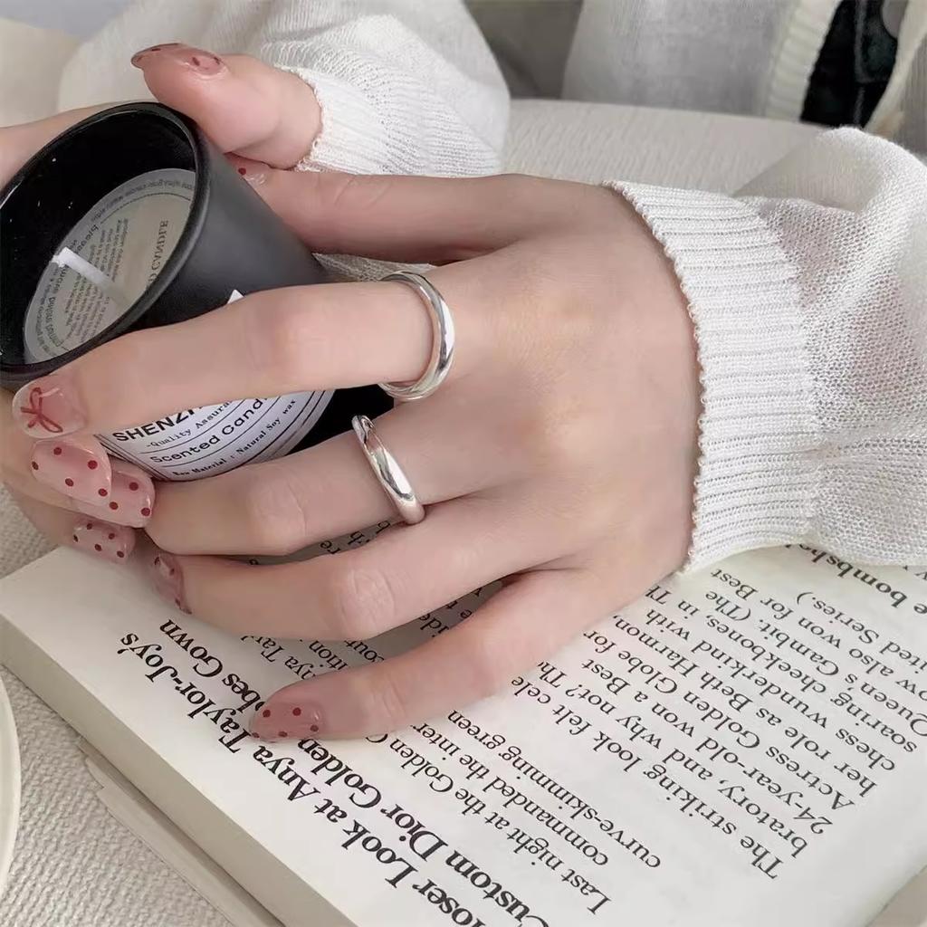 Minimalist C-shaped Glossy Ring Women's INS Niche Cold Wind Personality Light Luxury Geometric Party & Daily Finger Ring