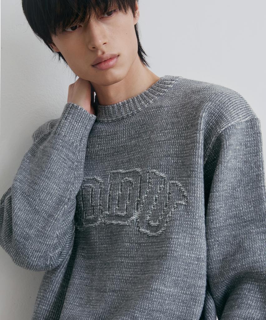 NODU Logo Ring Round Knit [Gray]