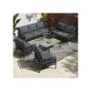 Garden Furniture Set - 7 Places - Galvanized Steel - Washable Cushions - Weather Resistant
