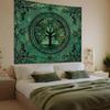 Tree Of Life Mandala Decor Tapestry Green Vintage Themed Wall Hanging Decorative Wall Cloth For Living Room Bedroom Room Decor
