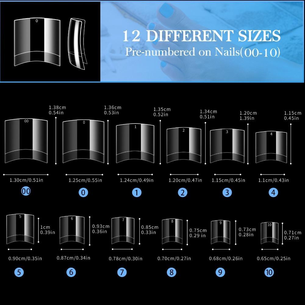 120/240pcs 12 Sizes Nailpop Toe Nail Tips Transparent Artificial Fake Toenail  Foot Nail