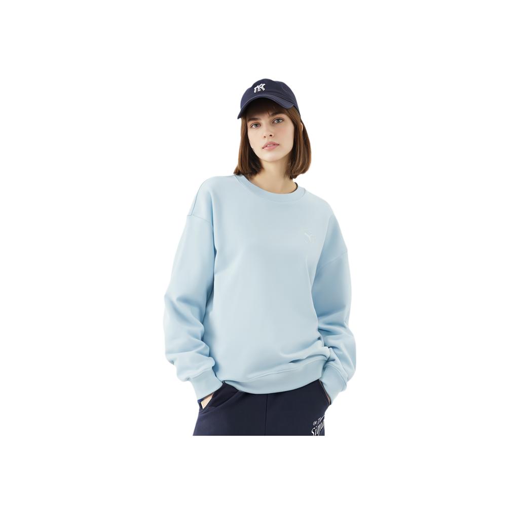 Puma Bluză de trening casual versatilă cu gât rotund pentru femei, sweatshirt, albastru 627882-23